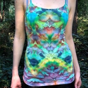 OOAK ice dye tie dye tank top "Fairy Grove Chevron